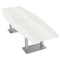 Skutchi Designs Boat Shaped 10 Person Conference Room Table, 46" W, 10 ft L, 29" H, White Cypress HAR-BOT-46X119-DOU-WHITECYPRESS - alternate 1